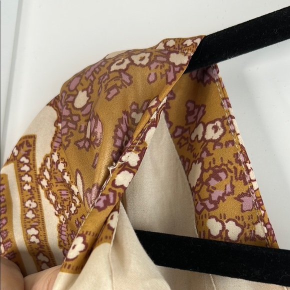 Free People Light Scarf Gold Patterned Midi Dress | 6 - Picture 5 of 8